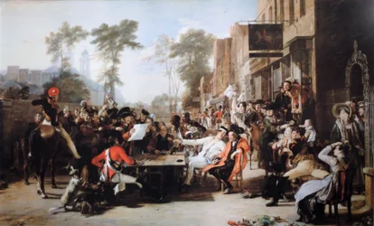 Los pensionistas de Chelsea leyendo el despacho de Waterloo